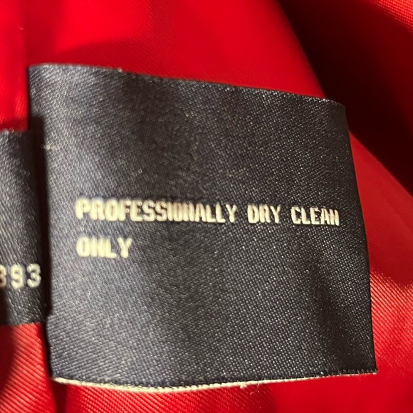 Anne Klein Wool Blend Pea Coat Sz Medium Red Double Breasted VTG big buttons - Picture 12 of 12